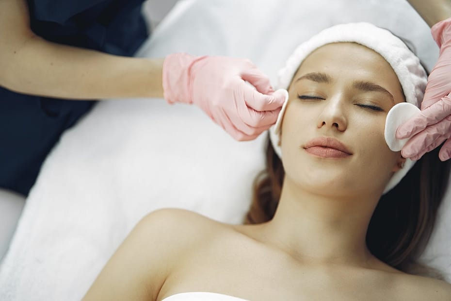 woman getting a facial treatment