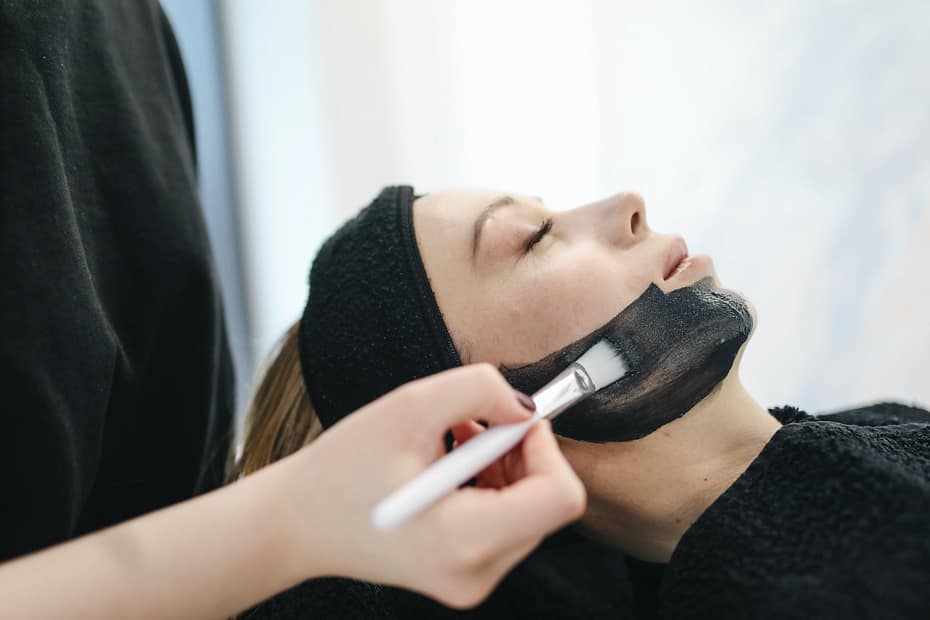 woman having facial care